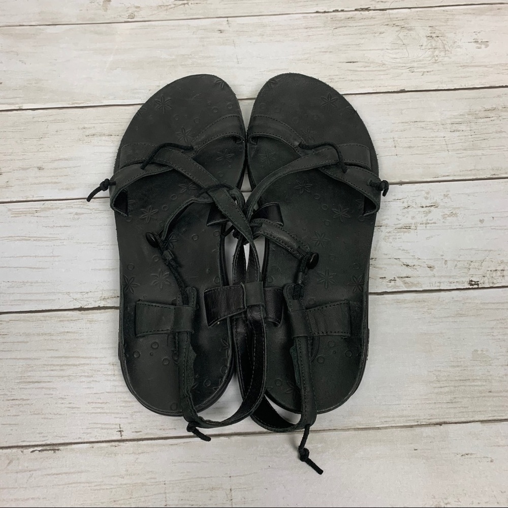 Chaco Local EcoTread Black Leather Strap Sandals